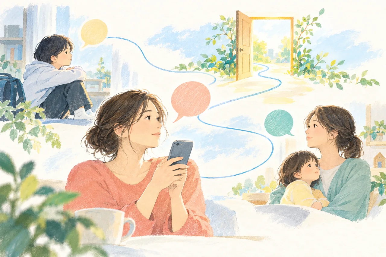 小さな声から相談につながる、やさしいイラスト
